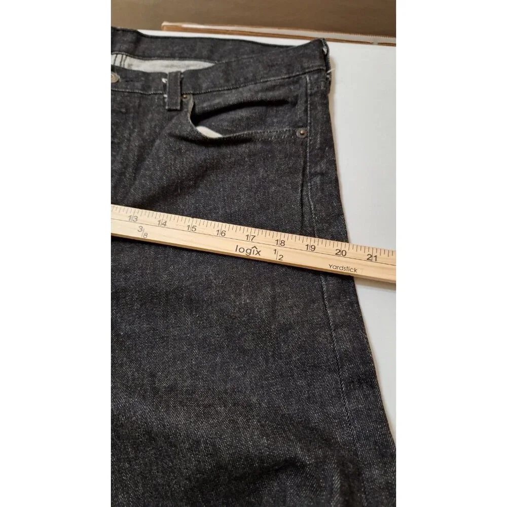Levis 501 Jeans Mens 34X32 Black‎ Button Fly Straight Leg Cowboy Rancher